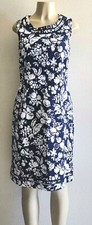 Talbots Blue & White Mixed Fruit Print Sleeveless Sheath Dress Size 8