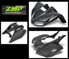 NEW KAWASAKI KFX 700 PLASTIC BLACK CARBON FIBER FRONT REAR FENDERS AIR BOX COVER