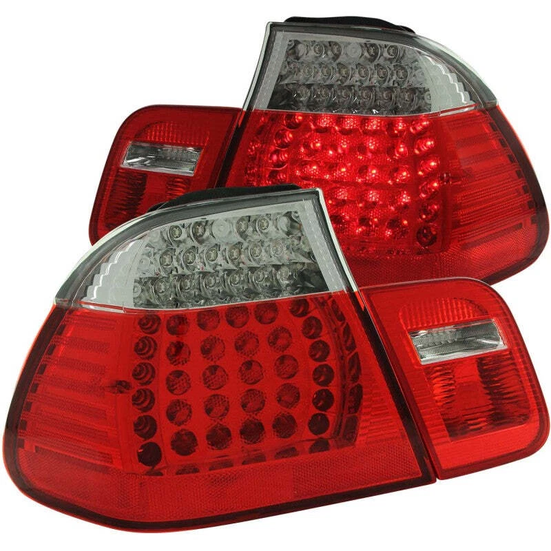 Luces traseras LED ANZO 321004 rojas/claras lentes para 99-01 BMW Serie 3 E46 4 puertas Foto 2 de 4