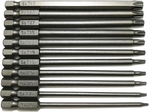 Long Torx Security Head Screwdriver Drill Set 1/4 11pcs Head(100mm))  - Picture 6 of 7