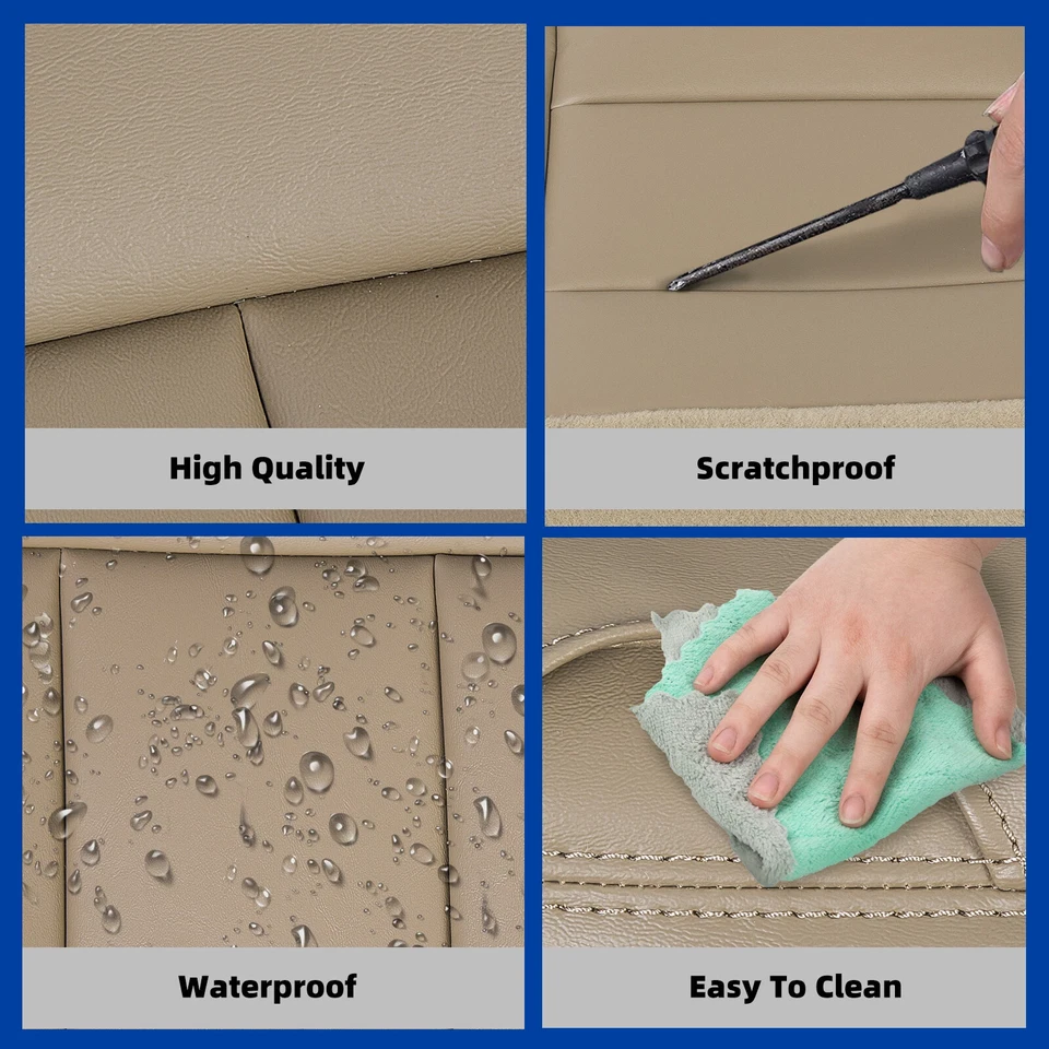 Cubierta de asiento inferior del conductor cuero tostado para Ford F250 F350 Super Duty 2002-07 04 05 Foto 4 de 4