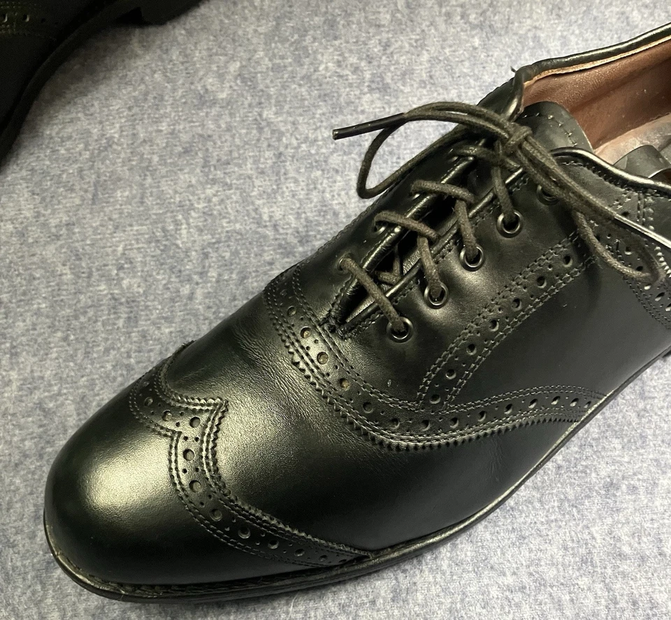 Allen Edmonds Legend Golf Shoes Black Leather Wingtip Men’s 12 D | Softspikes | - Image 2 of 4