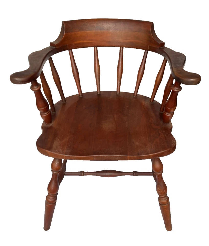 Sillón Windsor Capitán Madera Cerezo Pennsylvania Casa De Colección - ¡Raro!! Foto 2 de 4