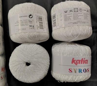50g dünne Wolle ''Syros'' von Katia Farbe 70 weiß