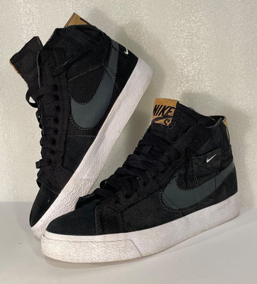 NIKE MENS SIZE 8 SB ZOOM BLAZER MID PREMIUM BLACK WHITE TAN DV7898-001