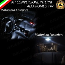 KIT FULL LED INTERNI ALFA ROMEO 147 PLAFONIERA ANTERIORE + POSTERIORE 6000K