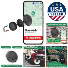 Magnetic Hidden GPS Tracker for Vehicles   Android Only, Long Battery Life, N...
