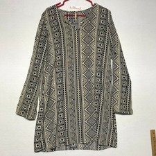 Funmi Long Sleeve Geometric Print Mini Dress L Grande