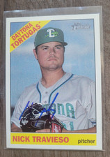 Nick Travieso Signed 2015 Heritage Minors Baseball Card #176 Reds