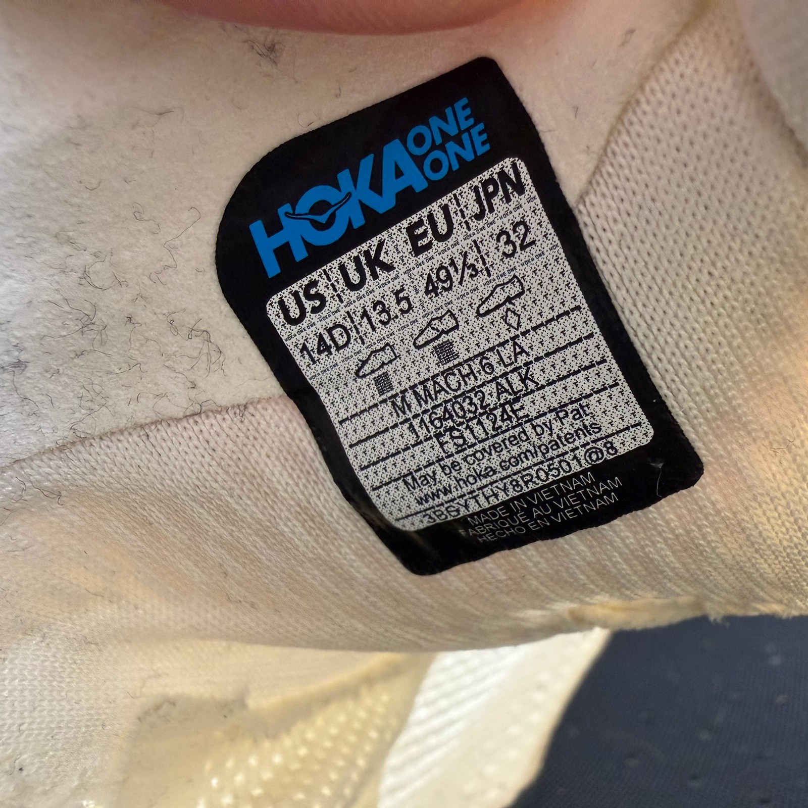 Hoka One One Mach 6 Men Running Shoe US Size 14D Alabaster/Oat milk 1164032 thumbnail 9