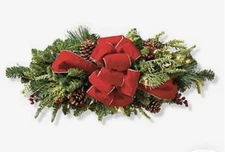 Frontgate Christmas Cheer Horizontal Window Swag With Bow Brand New