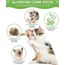 Silvervine Sticks for Cats with Natural Feather, Catnip Chew Toys for Kittens...