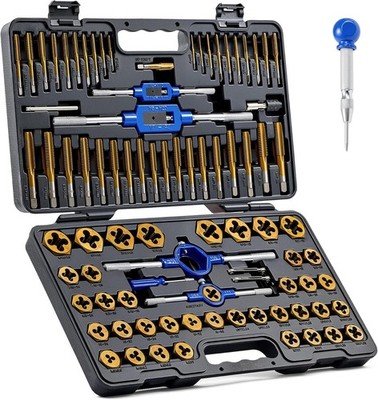 Orion Motor Tech 87pc Tap and Die Set, SAE and Metric Threading Tool Kit for ..