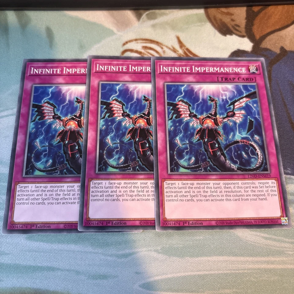 YUGIOH INFINITE IMPERMANENCE COMMON NM L26D-ENM19 x3 PLAYSET - Image 1 of 1