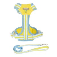 No-Pull Hundegeschirr Mit 1,4M Leine, Verstellbar, Reflektierend, L, Gelb