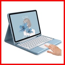 MistyBlue Touch Keyboard Case for Galaxy Tab S10/S8/S7 with Touchpad  Detach...