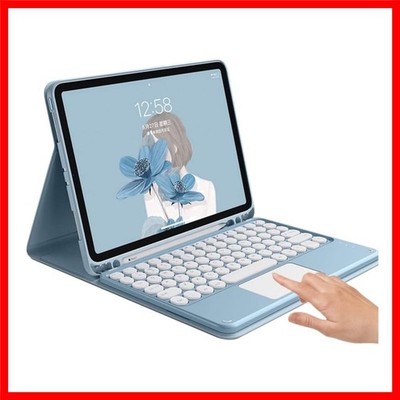 MistyBlue Touch Keyboard Case for Galaxy Tab S10/S8/S7 with Touchpad & Detach...
