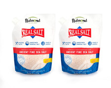Real Salt - Ancient Fine Sea Salt, Unrefined Mineral Salt, 26 Ounce Pouch 2 Pk 