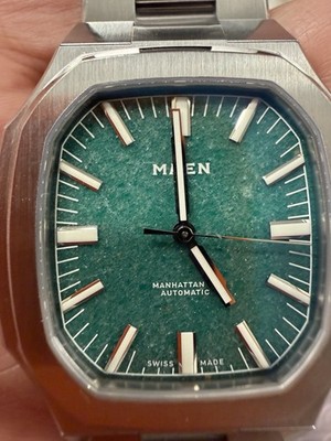 Maen Manhattan 40 Automatic Green JADE Stone Dial. Limited Edition