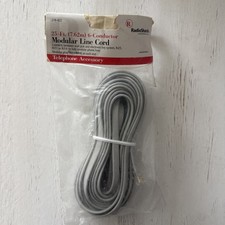 Radio Shack Modular 6-Pin 25 ft Telephone Line Cord Gray 279-422 NEW UNOPENED