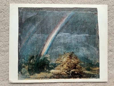 John Constable Ölskizze Kunstdruck 1960er Landschaft Double Rainbow 1812 portofrei