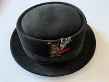 Jaxon Black Wool Porkpie Hat XL