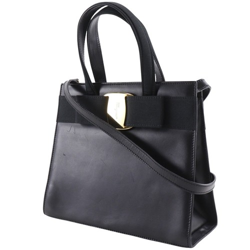 Salvatore Ferragamo Vara ribbon Handbag 2WAYShoulder black leather Women - 第 2/12 張圖片