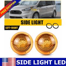 For 10-21 Ford Transit Connect Amber Lens Side Marker Repeater Light Cover 2PCS