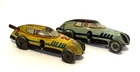 Marx Tin Litho Wind-Up Race Cars 4" Long - No Keys - Lot of 2