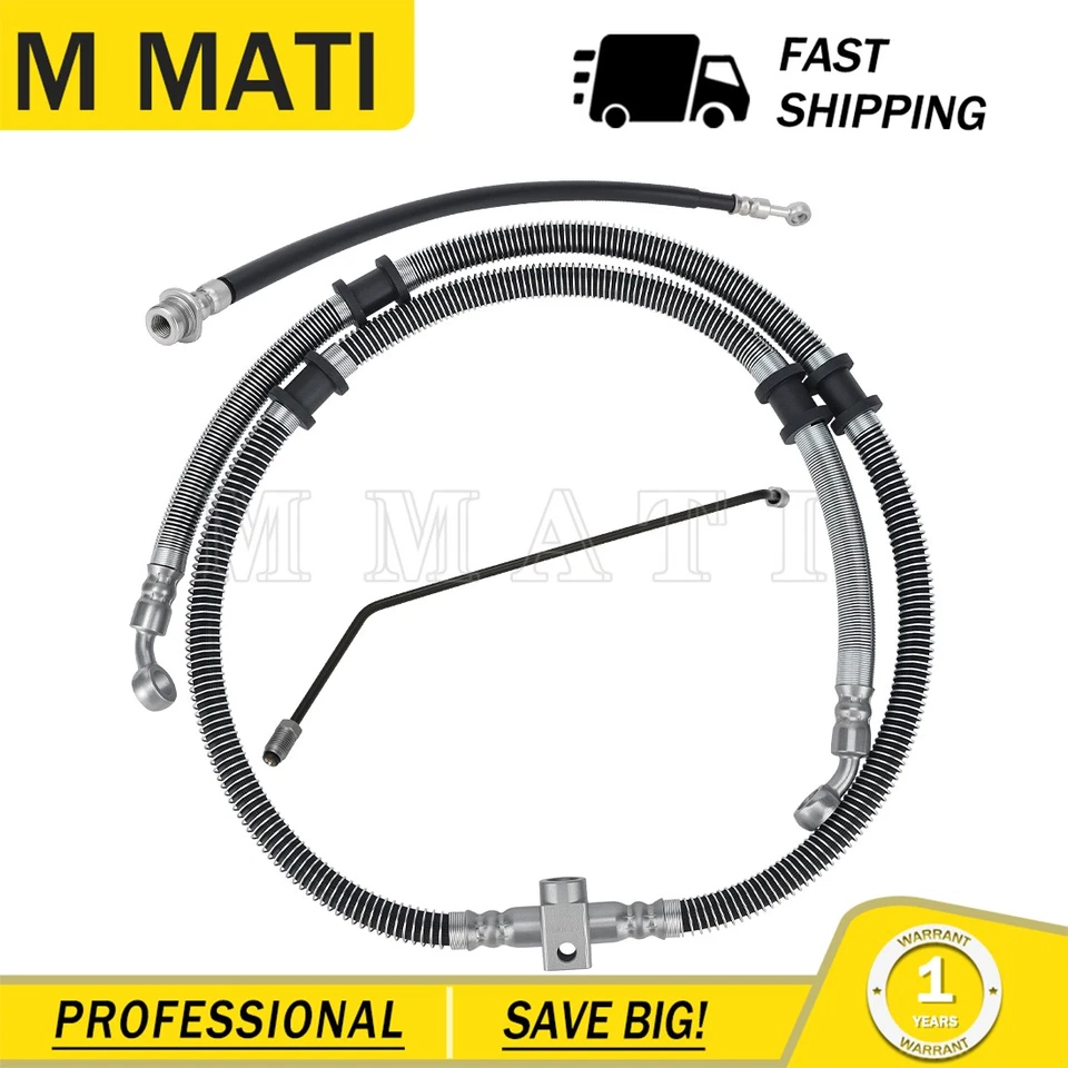 Front Brake Hose Line & Pipe Kit for Yamaha YFM450 4x4 Grizzly 450 2011-2014 ATV - Image 3 of 4