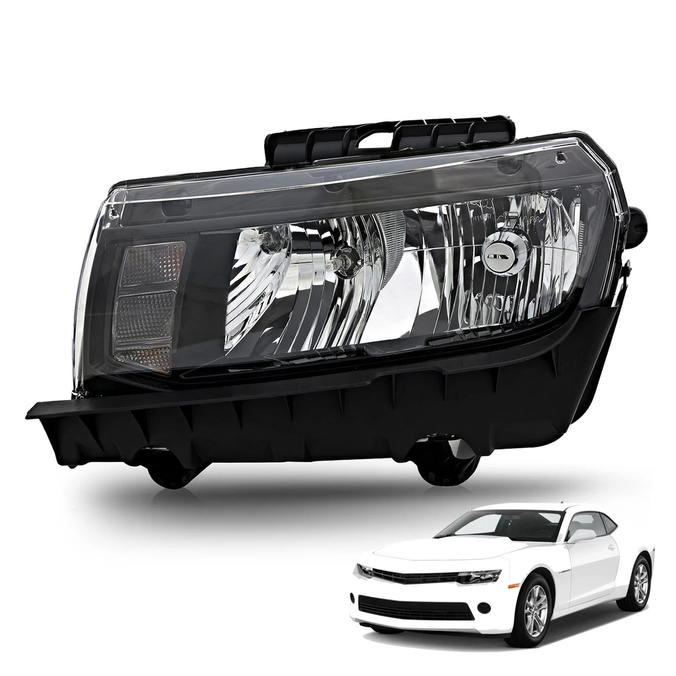 For 2014-2015 Chevrolet Camaro Halogen Headlight w/ Bulb Left Driver Side Chrome Foto 2 de 4