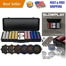Complete 500PC Clay Poker Chips Set - Durable Case and Playing Cards Included