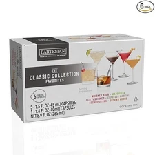 Bartesian Classic Collection 6 Cocktail Mixer Capsules, Pack of 6