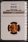 1953-D Lincoln Wheat Cent-Ch Gem BU NGC MS 66 Red Lustrous No Reserve #SLK849