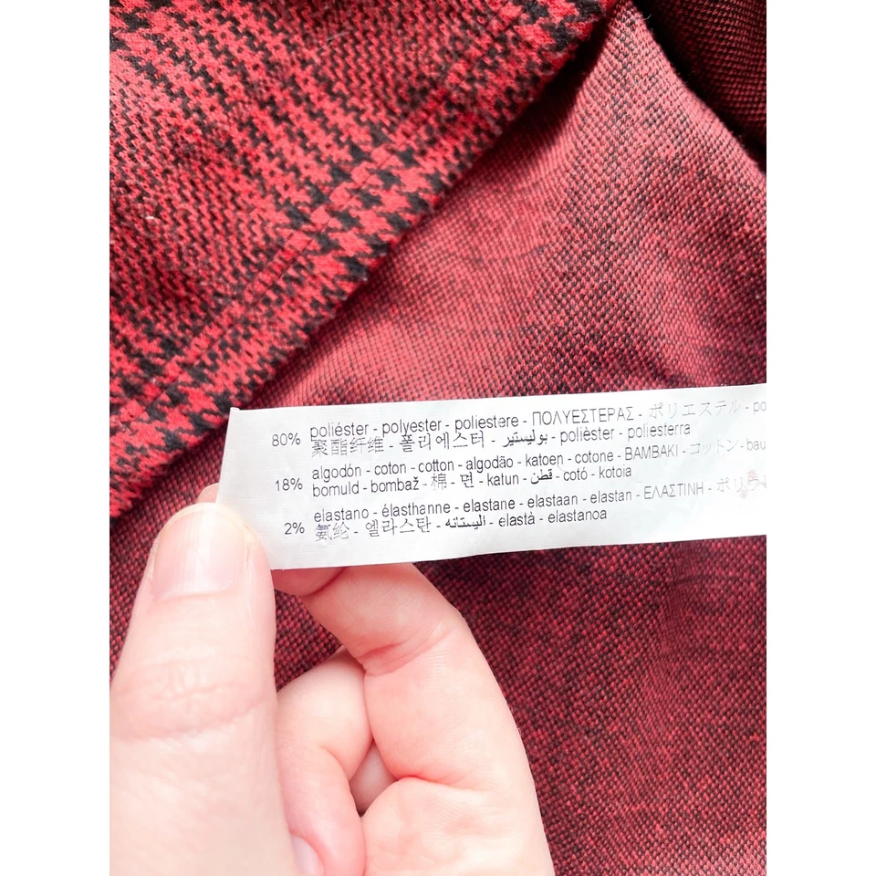 Vestido de manga comprida xadrez Zara vermelho e preto infantil feminino tamanho 2-3 - Imagem 3 de 4