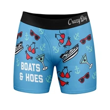 Mens Boats and Hoes Boxer Briefs Funny Sarcastic Graphic Novelty Gift Underwear