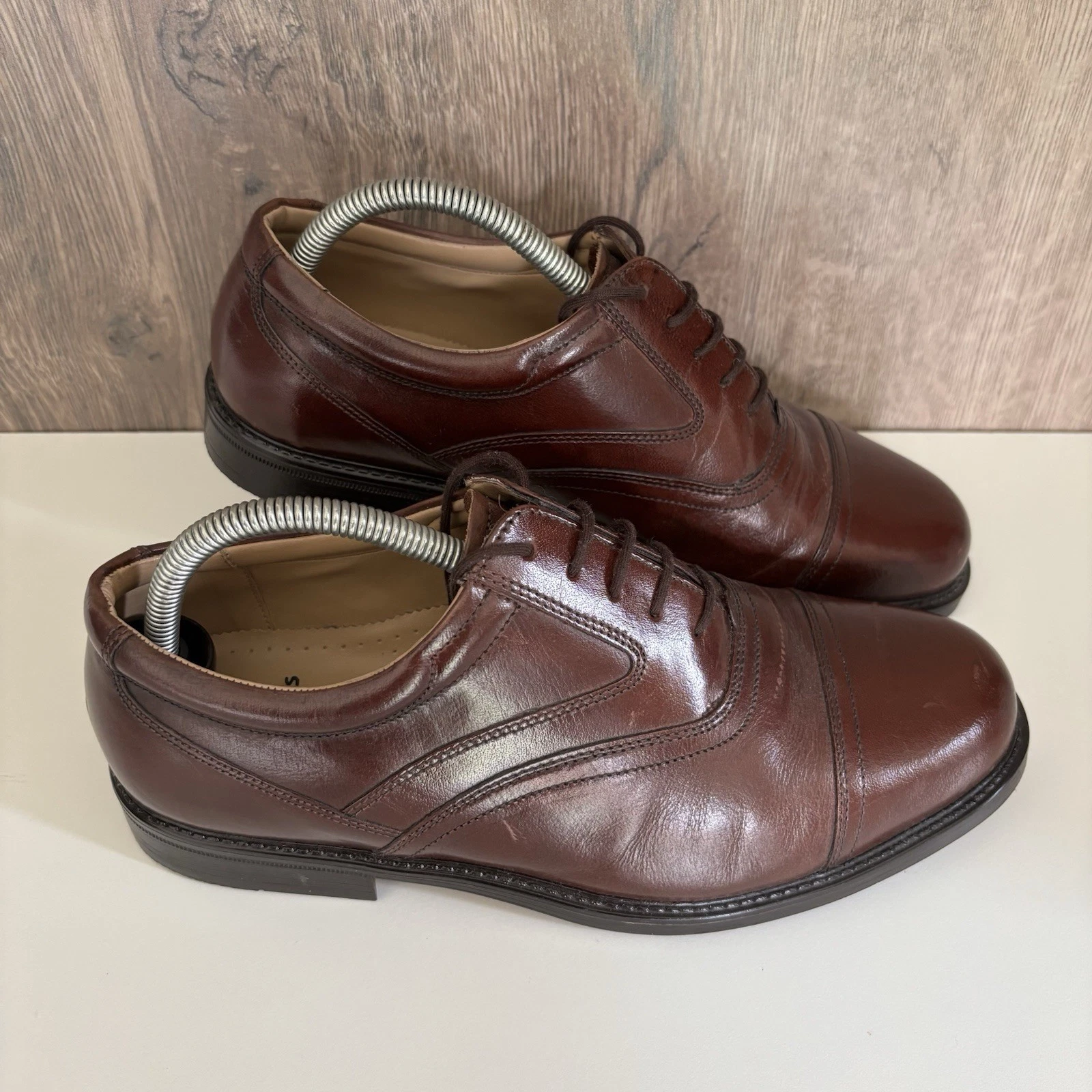 Scarpe Oxford uomo Clarks extra larghe misura 7 5 marroni stringate pelle