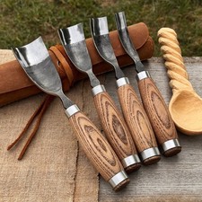 Bent Gouges Hand Forged 52100 Steel Spoon Carving Woodworking Set or Single
