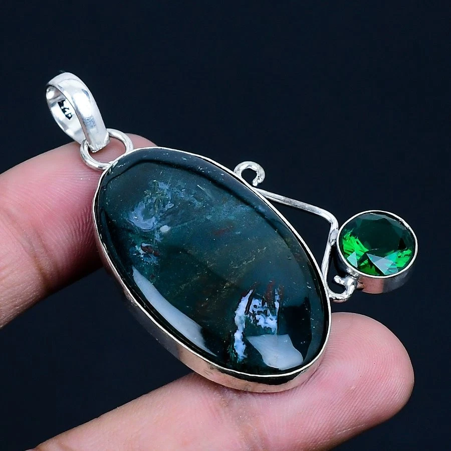 Collana In Argento 925 Con Sfera Di Agata Muschiata, Quarzo Rosa, Ametista, Giada O Opale - 8 Mm - Scegli La Pietra - 2