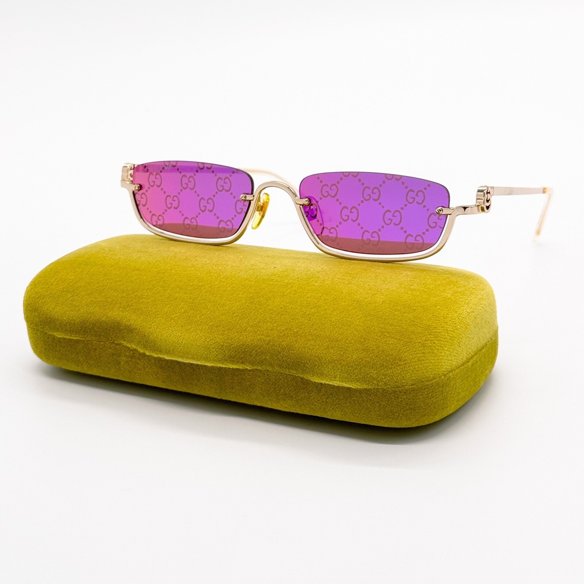 小物 Gucci sunglasses in purple gold GG y2k Gucci Sunglasses GG1278S 002 Gold - eye-oo.com