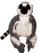 Adventure Planet Ring Tailed Lemur Plush Stuffed Animal 13" Sitting Gray White