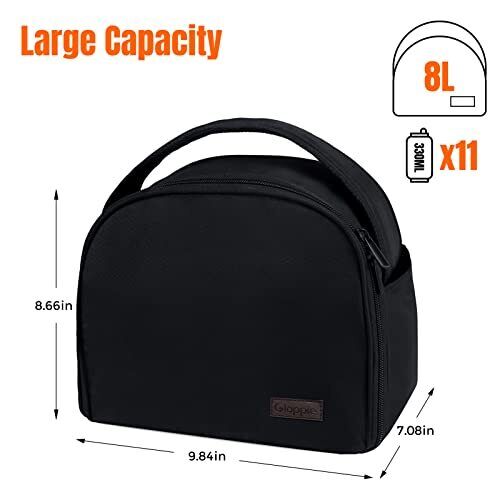 Isolierte Brotzeittasche Brotdose Kühltaschen Schwarz Brotzeittasche Tasche für Bento - Bild 2 von 6