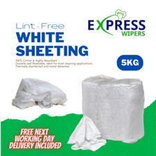 White 100% Cotton Lint Free Industrial Garage Cleaning Rags Wipers Wiping Cloths