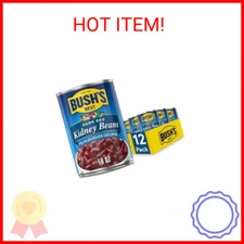BUSH'S BEST 16 oz Canned Dark Red Kidney Beans, Source of Plant Based Protein an