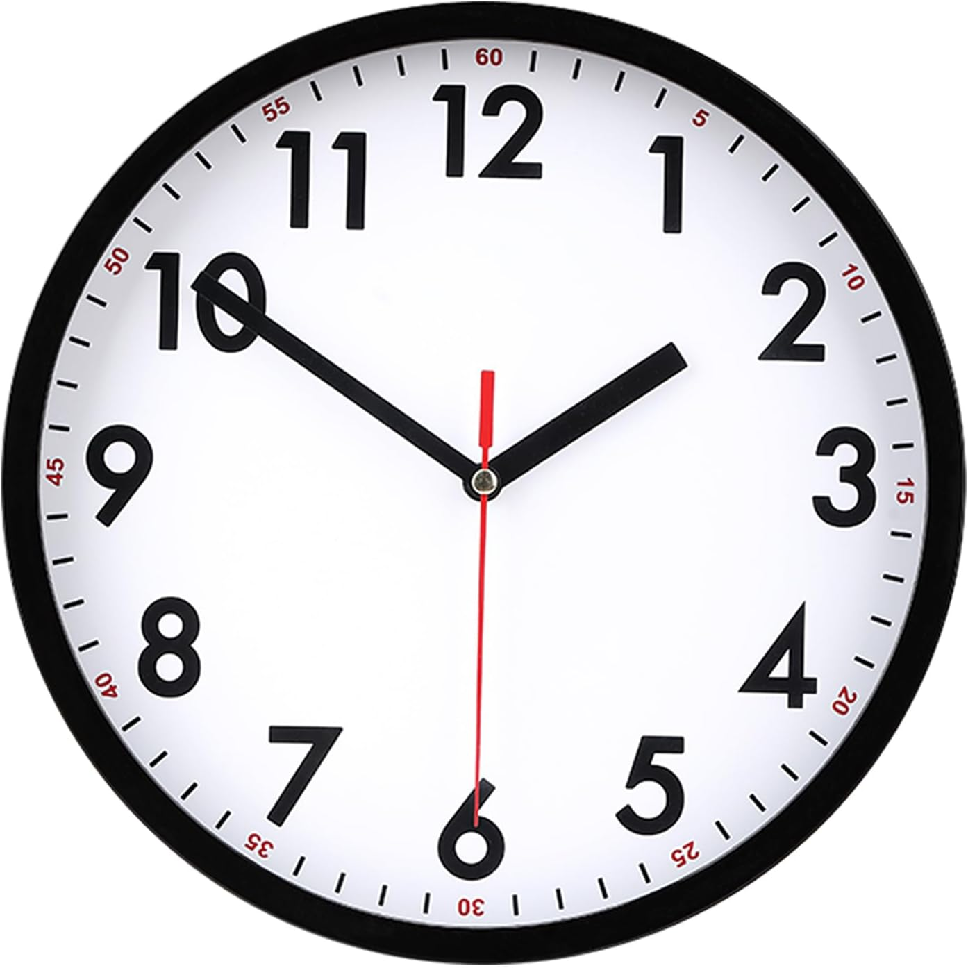 Wall Clock Modern 9 In Battery Operated Wall Clocks - Silent Non Ticking Classic-image
