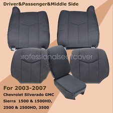 Cubierta de asiento de tela gris 69C para Chevy Silverado 2003-2007 inferior y delantera 69C