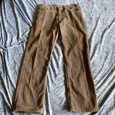 Vintage Levi  s 519 1523 White Tab Brown Corduroy Pants 34x34 Relax Fit Talon 42