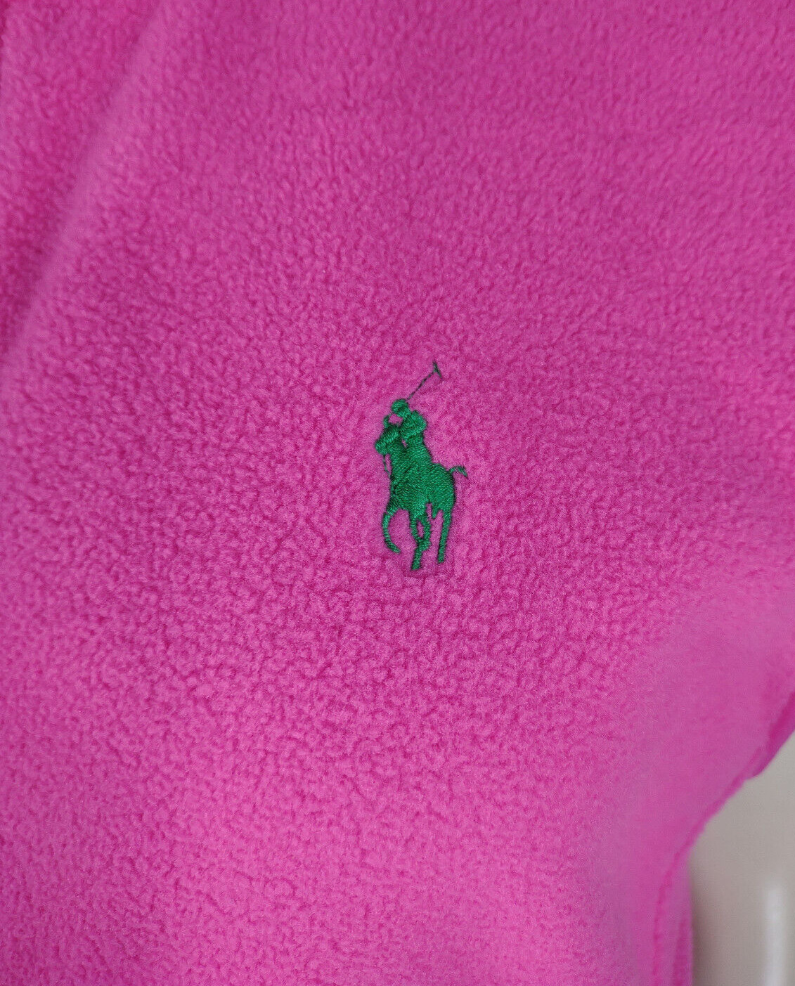 Polo Ralph Lauren pink green pony full zip fleece… - image 3