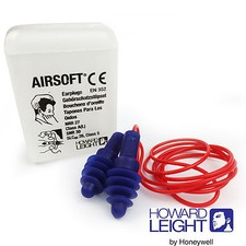 Howard Leight by Honeywell Reusable Ear Plugs - Airsoft Corded Earplugs SNR 30dB