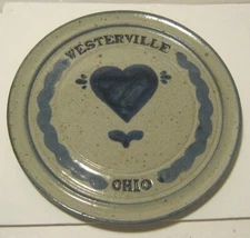 ESSIG Salt Glaze Stoneware Art Pottery Plate WESTERVILLE, Ohio Dated 4/95!!!